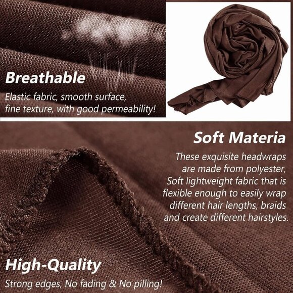 Head Wraps for Black Women African Lightweigt Turban Scarves 4 Pack main image 4